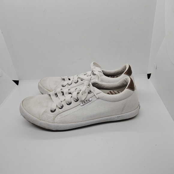 Taos Star Burst white canvas low top sneakers size 7.5 - Picture 3 of 9